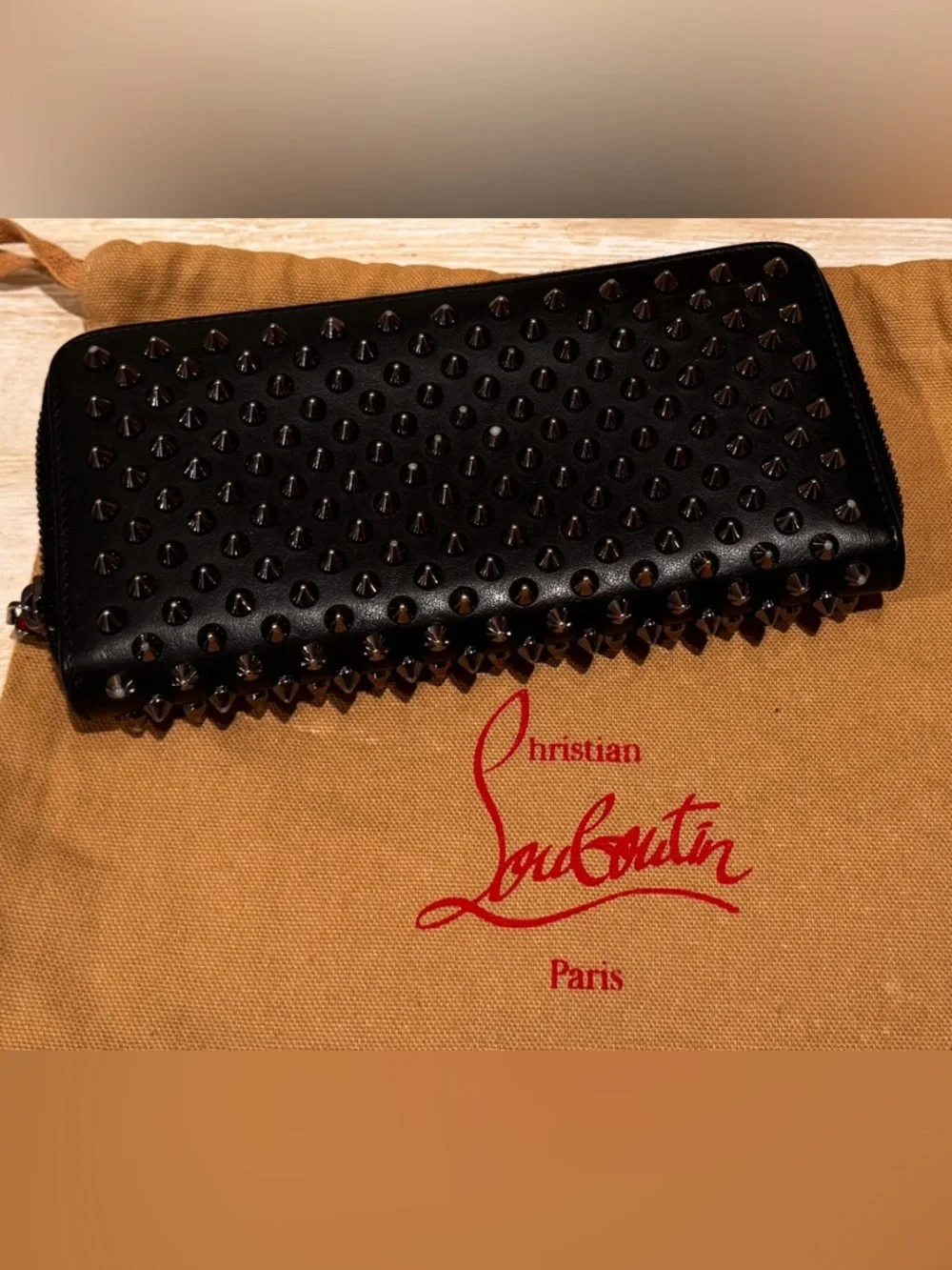 Christian Louboutin Black Studded Zip Clutch - Picture 2 of 5